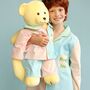 Ren Hug Me Boys Pyjama Set With Matching Mega Size Teddy Bear, thumbnail 1 of 6