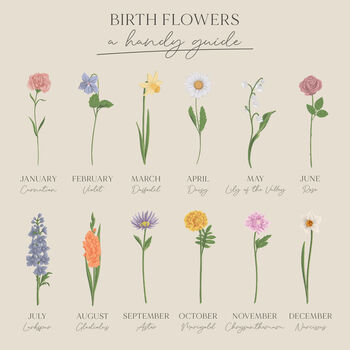 Personalised Birth Flower Illustration Framed Print, 5 of 5