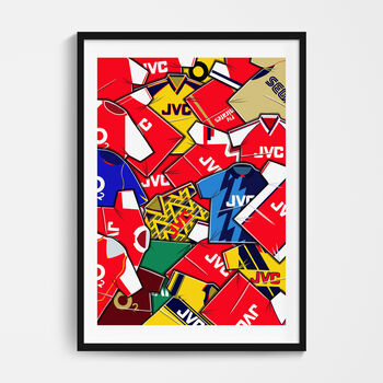 Arsenal Football Shirt Mash Up Print, 2 of 3