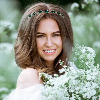 'Green Phoenix' Crystal Bridal And Bridesmaid Headband, 2 of 5