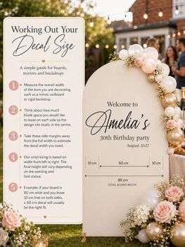 Personalised Birthday Mirror Welcome Sign Vinyl Decal, 5 of 13