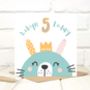Personalised 'Party Animal' 5th Birthday Card, thumbnail 2 of 4