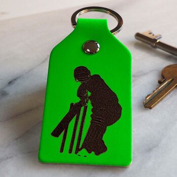Cricket Lover's Leather Key Ring, 7 of 12