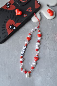 Love Aesthetic Personalised Beaded Phone Charm, 3 of 5