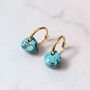 Turquoise Teardrop December Birthstone Earrings, thumbnail 1 of 5