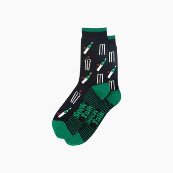 Cricket Stumps Bamboo Socks In Black, 4 of 4