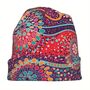 Bright Chemo Headwear Beanie Hat Bandana Red Purple, thumbnail 2 of 5