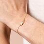 Pearl Two Peas In A Pod Charm Bracelet In Gold, thumbnail 3 of 5