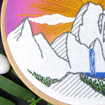 Sunlit Mountain Embroidery Kit, 3 of 8