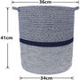 Navy Large Cotton Rope Storage Basket With Handles, thumbnail 2 of 4