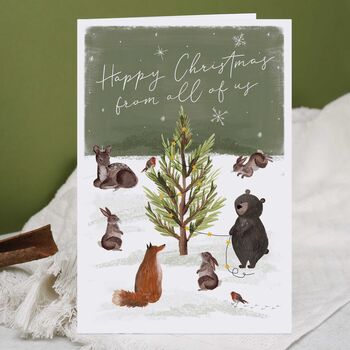 Forest Animals Christmas Card Bundle Or Single Card, 2 of 2