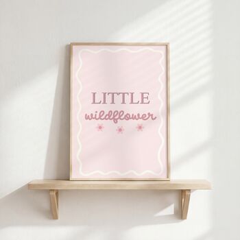 Girls Floral Personalised Whimiscal Wall Art Set Of Four, 5 of 5