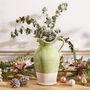 Green And White Dipped Ceramic Jug Vase, thumbnail 1 of 7