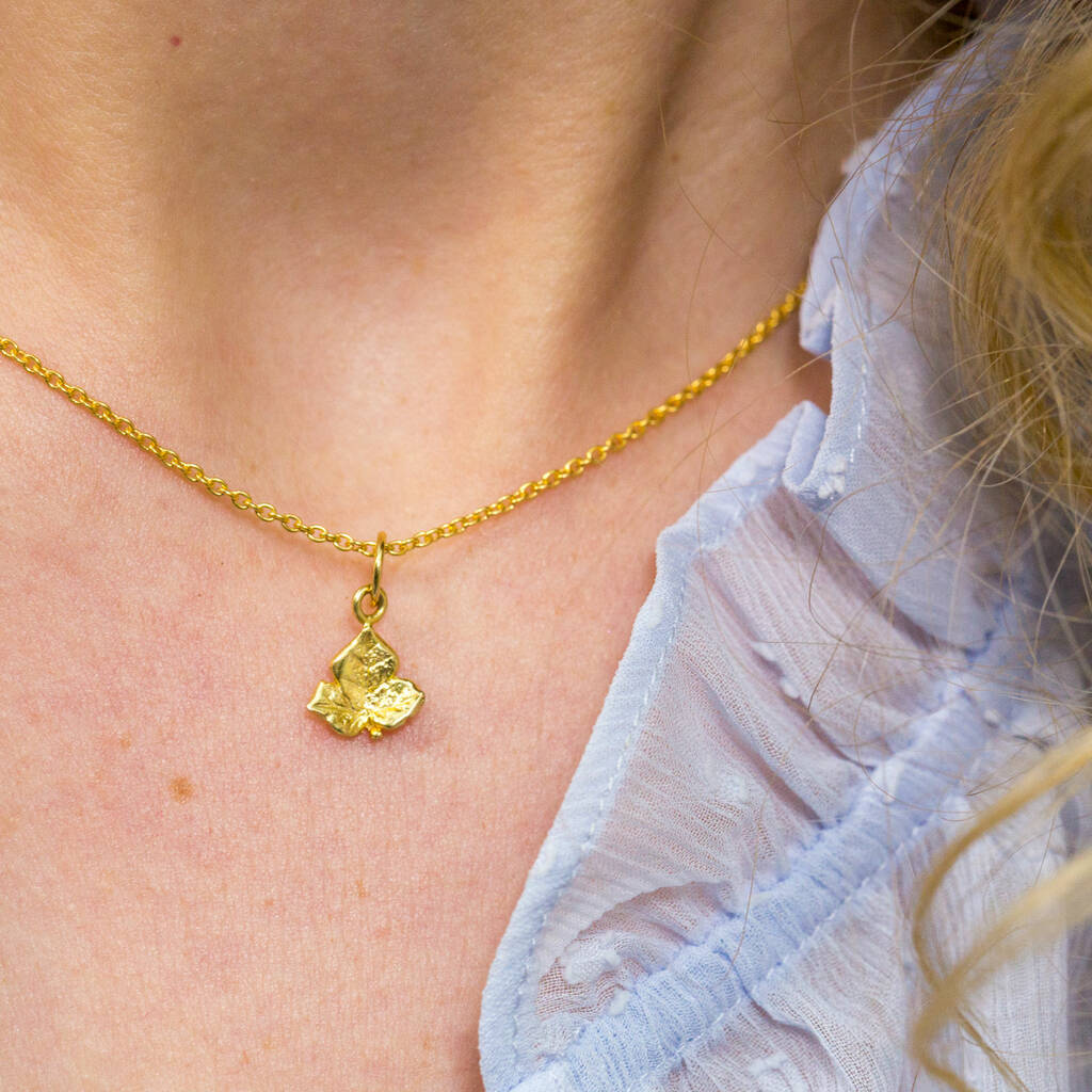 9ct Gold Delicate Ivy Leaf Necklace By AMULETTE