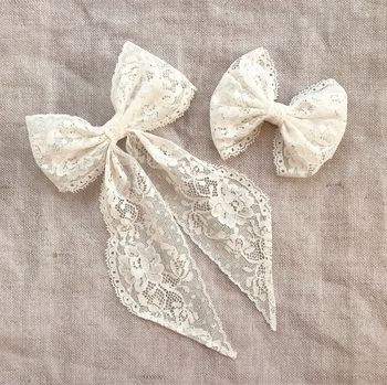 Flower Girl Lace Hair Bow/ Collette, 7 of 7