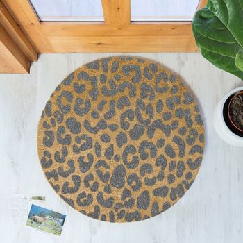 Circular Leopard Print Doormat, 3 of 4