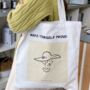 Large White Canvas Elegant Tote Bag With Zip And Rope, thumbnail 2 of 7