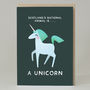 Scottish 'Unicorn National Animal' Card, thumbnail 1 of 2