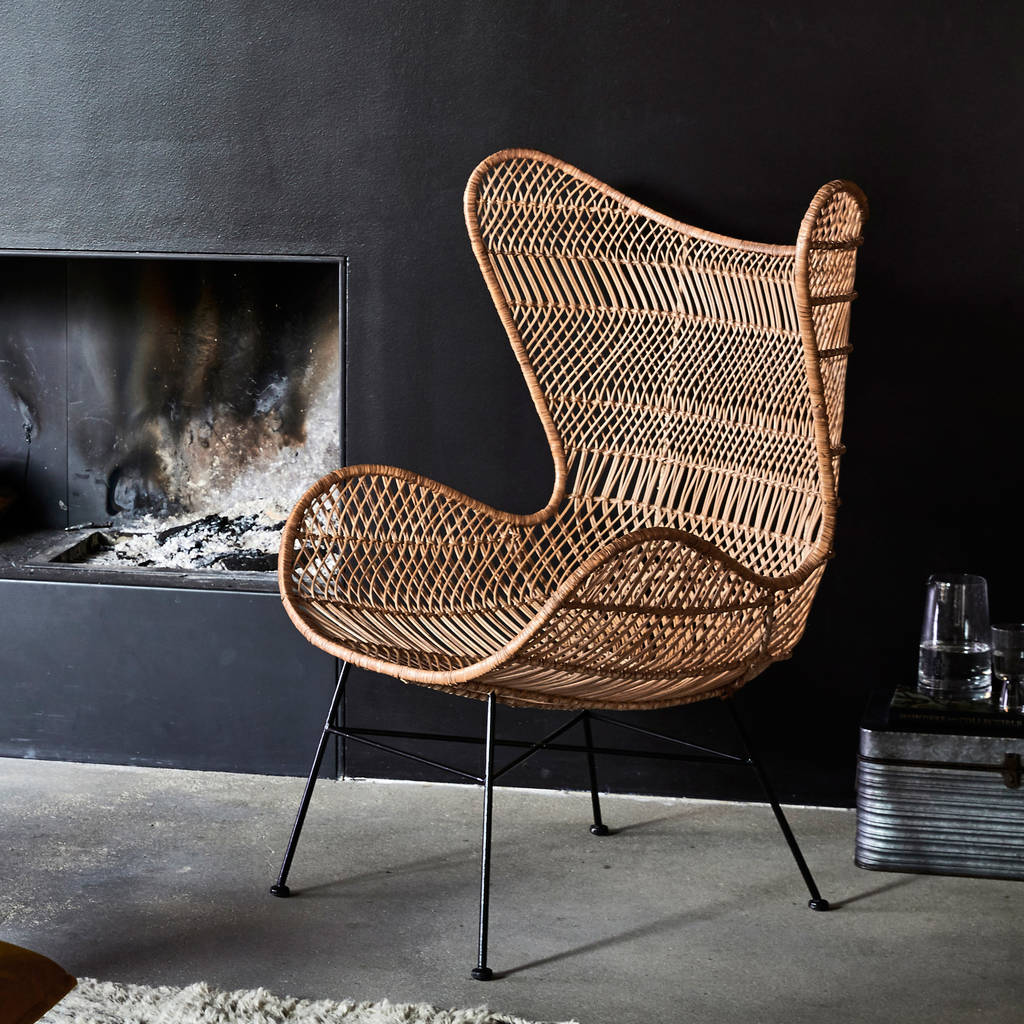 Patterned Rattan Egg Chair In Natural By Out There Interiors