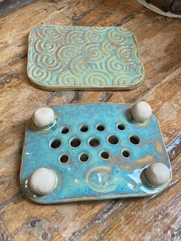 Handmade Ceramic Soap Dish With Matching Tray, 5 of 12