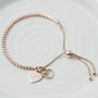 Personalised 18ct Rose Gold Plated Cube Link Bracelet, thumbnail 1 of 3