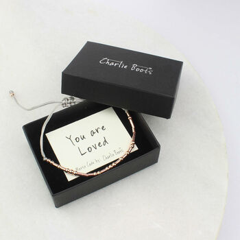 Personalised Plated Rose Gold Morse Code Bracelet, 6 of 8