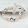Teardrop Pearl And Gemstone Double Strand Bracelet, thumbnail 6 of 10