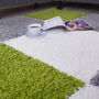The Rugs Geometric Shaggy Rug Green Checkered Rug, thumbnail 2 of 12