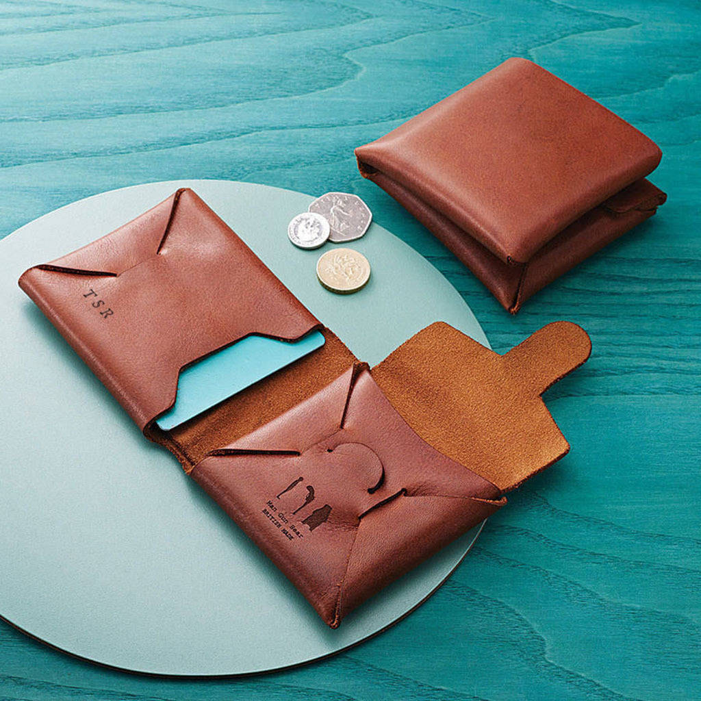 personalised origami leather wallet with coin purse by man gun bear | nrd.kbic-nsn.gov