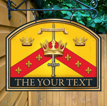Three Crowns Personalised Home Pub Sign Man Cave Sign, 6 of 10