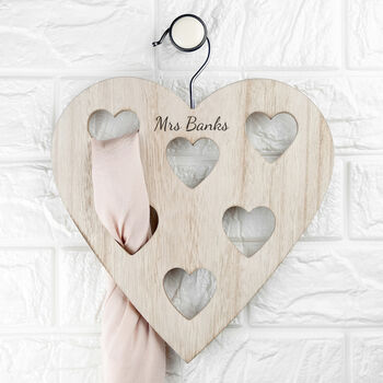 Personalised Wooden Heart Scarf Holder, 3 of 6
