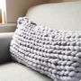 Oblong Chunky Knit Panel Cushion, thumbnail 6 of 7