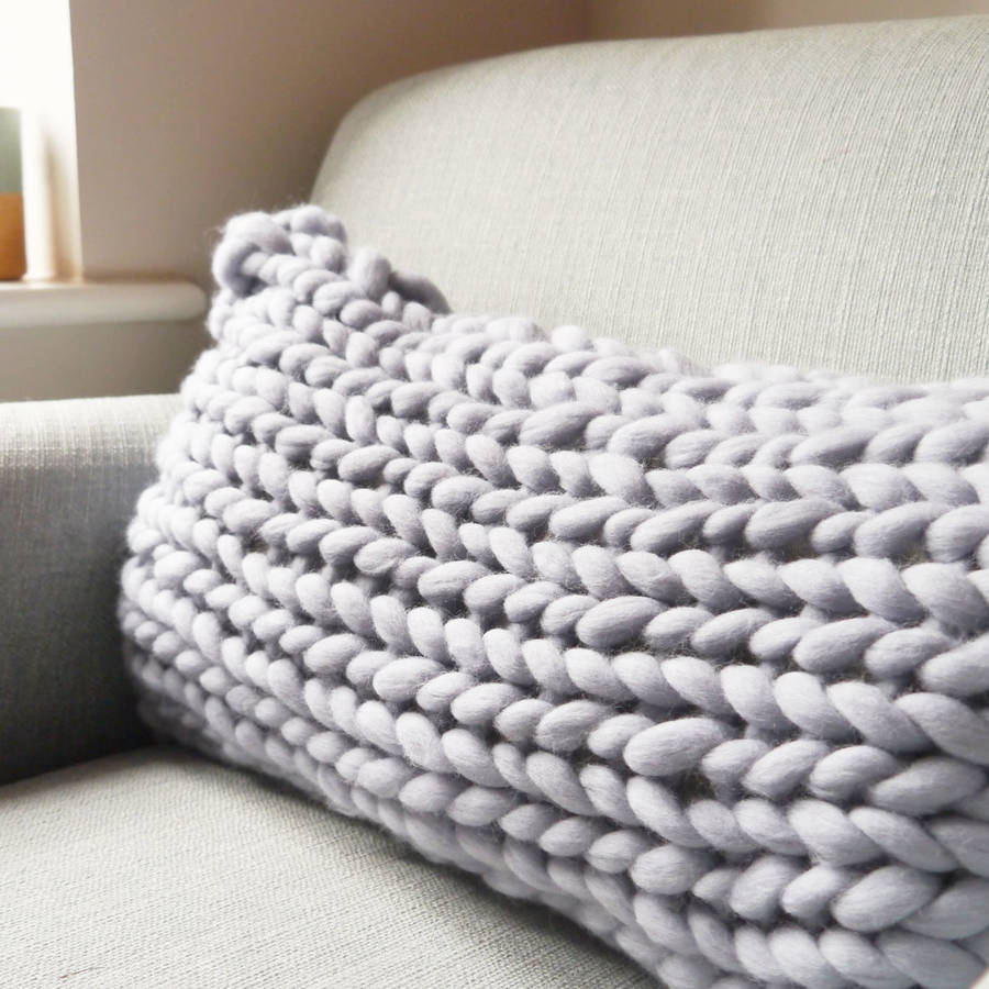 Oblong Chunky Knit Panel Cushion By Lauren Aston Designs
