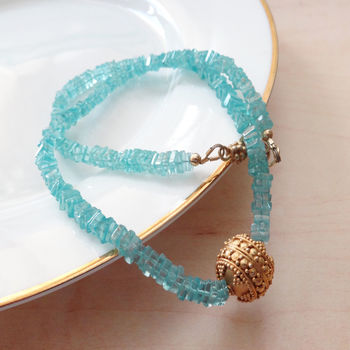Gold Bridal Apatite Necklace, 2 of 4