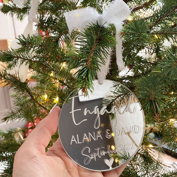 Personalised Engagement Christmas Tree Decoration, 6 of 8