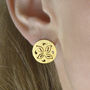24kt Gold Plated Large Stud Earrings, thumbnail 2 of 6