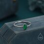 Sterling Silver Green Onyx Oval Ring, thumbnail 1 of 12
