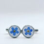 Cufflinks Real Flowers Hand Made White 10mm, thumbnail 2 of 10
