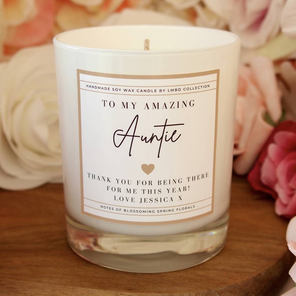 Auntie Gift Auntie Personalised Candle, 1 of 7
