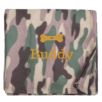 Personalised Camo Dog Design Blanket, 5 of 7