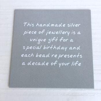 60th Birthday Sterling Silver Beads Bracelet, 2 of 4