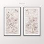 Peony And Butterfly Chinoiserie Set Of Two Prints, thumbnail 5 of 5