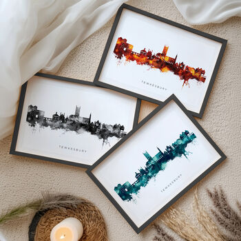Tewkesbury Skyline Cityscape Art Print, 9 of 12
