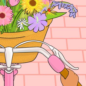 Basket Of Flowers Illustrated Art | Wall Print, 2 of 4