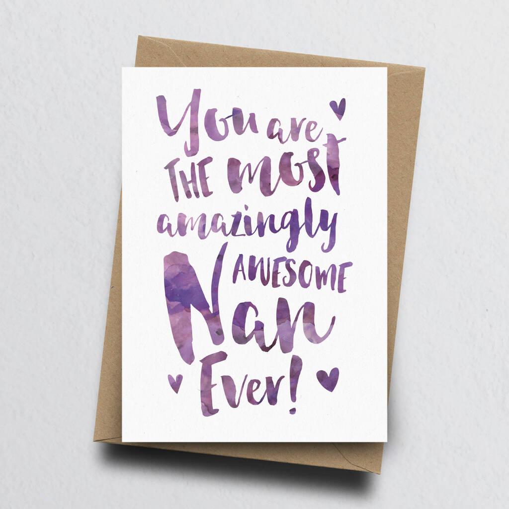 'The Most Amazingly Awesome Nan' Grandma Greeting Card, 1 of 3