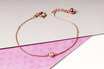 Solitaire Sterling Silver Or Gold Plated Bracelet, 3 of 11