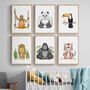 Jungle Safari Animals Nursery Art Print Set A3, 11x14, thumbnail 1 of 7