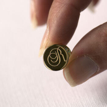 Gold Plated Engraved Initial Lapel Pin, 5 of 11