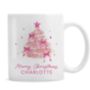 Personalised Pink Christmas Tree Mug, thumbnail 2 of 4