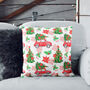 Nostalgic Red Car With Pine Tree Christmas Chenille Cushion, thumbnail 3 of 12